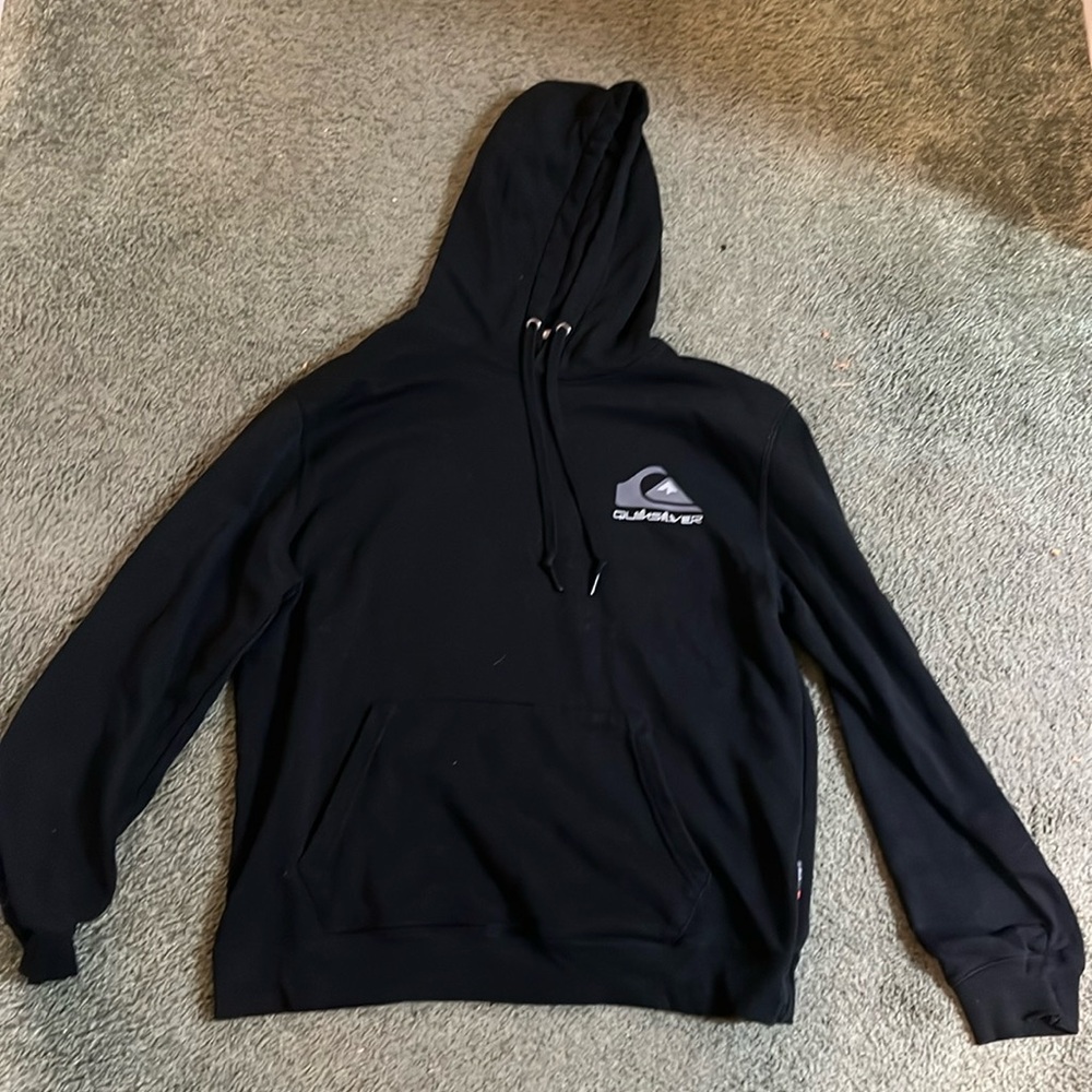 Large Quiksilver Black and Gray Sweatshirt/ Hoodie in Good Condition
